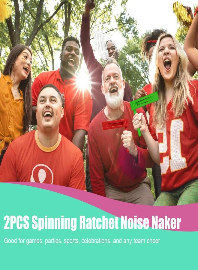 Hongdouo 2PCS Mexicans Noise Ratchet Wooden Noise Maker Spinning Ratchet Spinning Rattle Mexican Wood Traditional Noisemakers for Birthday, Party Favors, Games, Sports Events and Christmas Celebrations - Image 4