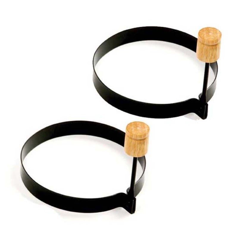 Norpro Norpro Nonstick Round Pancake Egg Rings Set of 2Black 