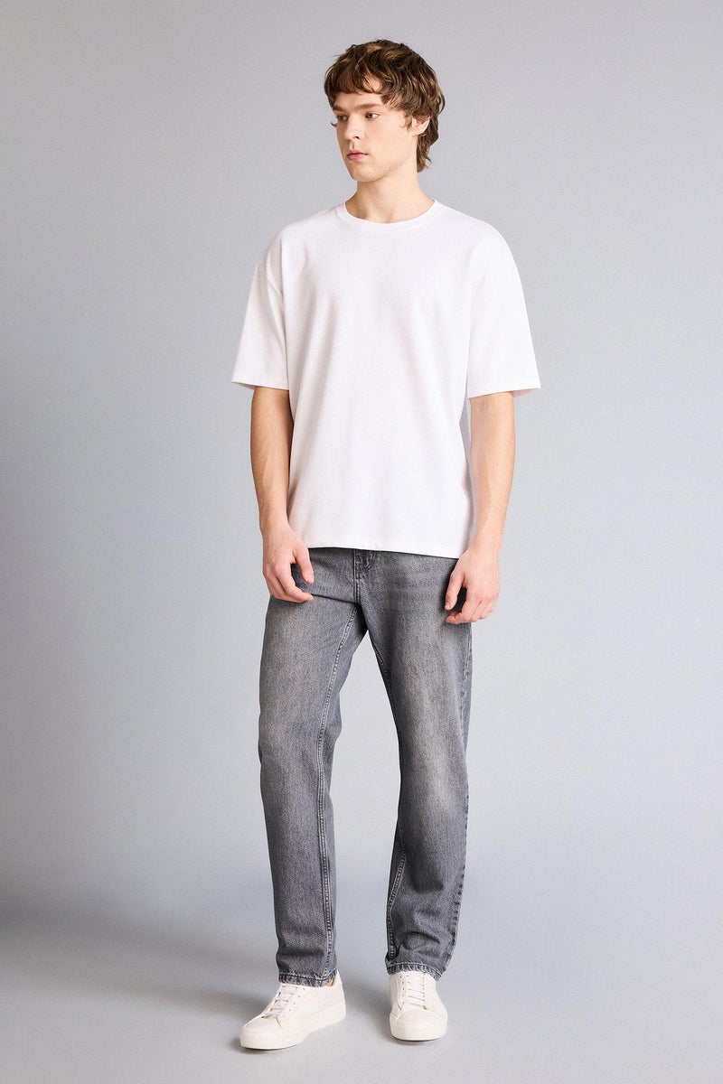 DeFacto Grey Man Tapered Fit Trousers Casual - Image 2