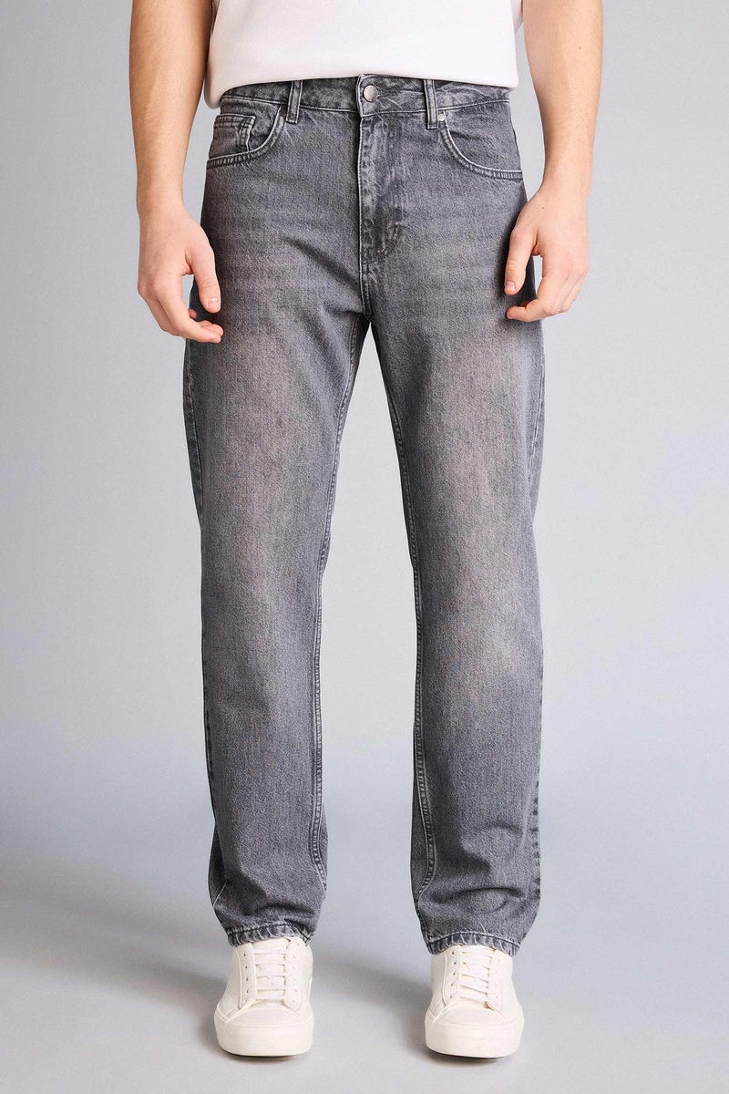 DeFacto Grey Man Tapered Fit Trousers Casual - Image 3