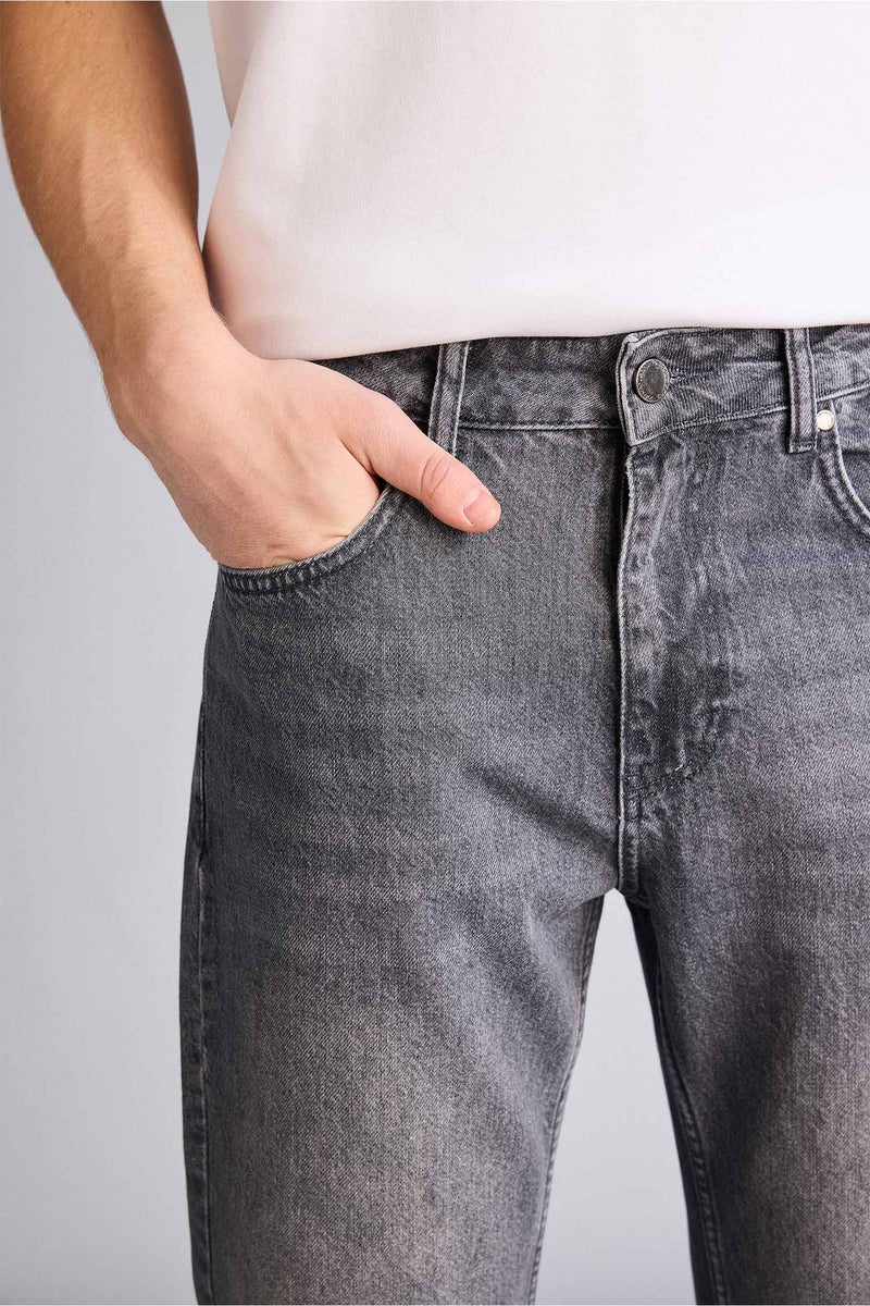 DeFacto Grey Man Tapered Fit Trousers Casual - Image 4