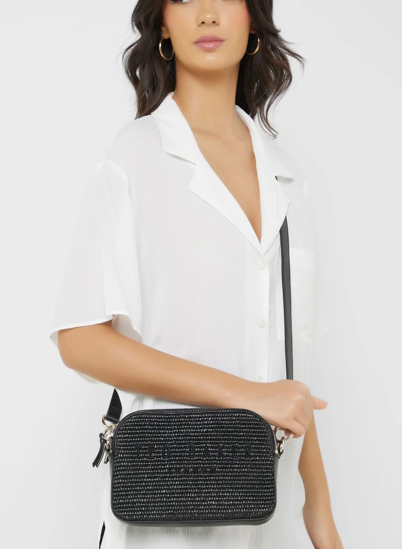 Ted Baker Stelio Faux Raffia Zip Over Crossbody