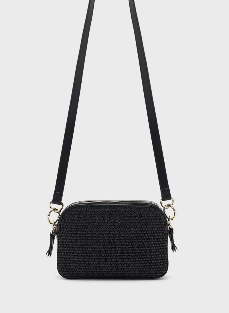 Ted Baker Stelio Faux Raffia Zip Over Crossbody