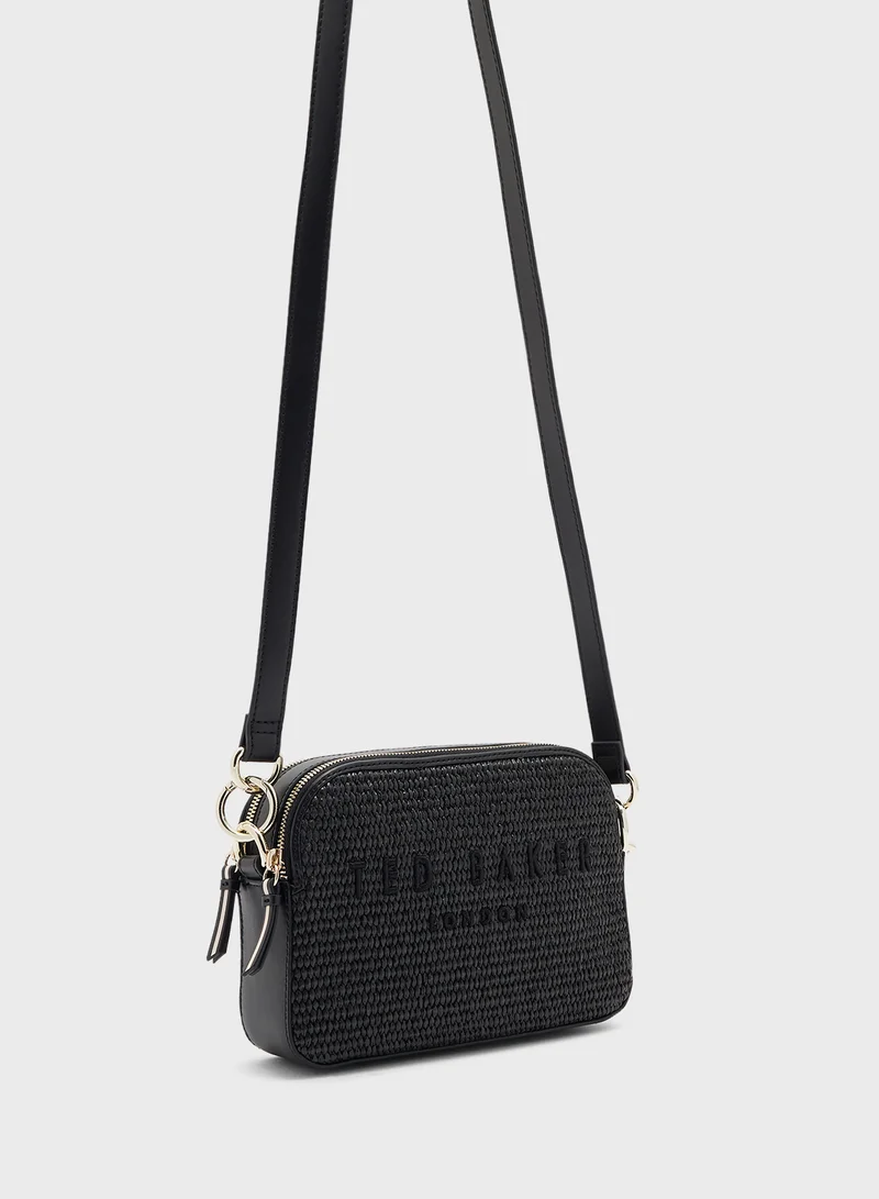 Ted Baker Stelio Faux Raffia Zip Over Crossbody