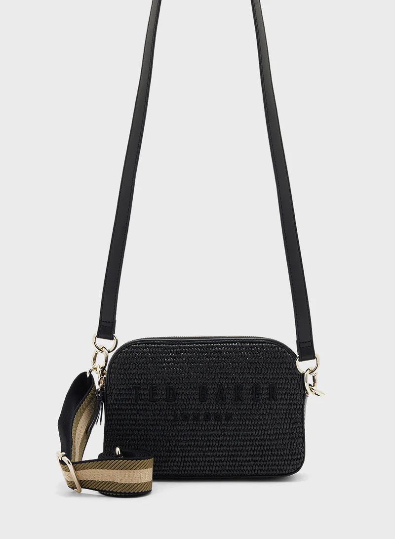 Ted Baker Stelio Faux Raffia Zip Over Crossbody