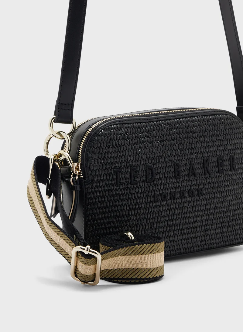 Ted Baker Stelio Faux Raffia Zip Over Crossbody
