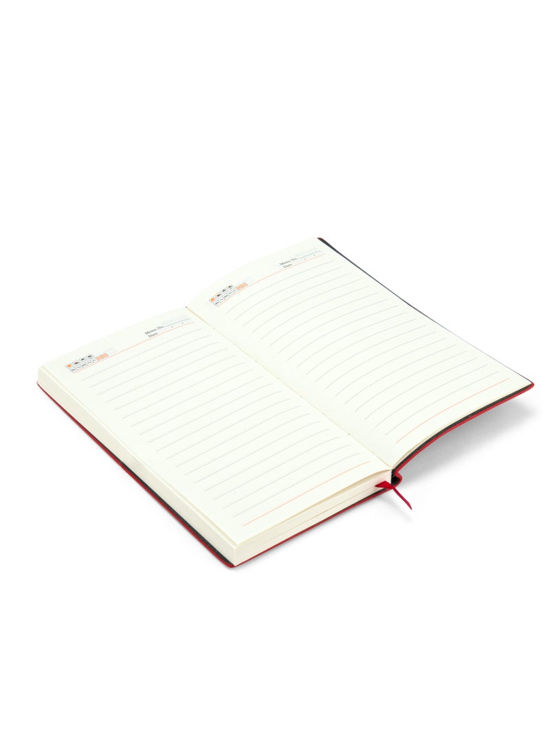 WISHWIND Elegant PU Leather Executive Journal Notebook – Premium Daily Diary for Men & Women | Compact 17.5x10 cm | Ideal for School, Travel, Business, Work & Home Writing (Burgundy, Small) - Image 3
