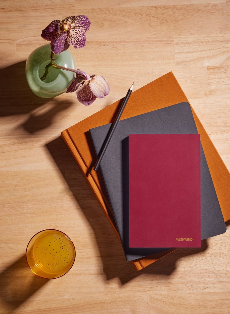 WISHWIND Elegant PU Leather Executive Journal Notebook – Premium Daily Diary for Men & Women | Compact 17.5x10 cm | Ideal for School, Travel, Business, Work & Home Writing (Burgundy, Small) - Image 4