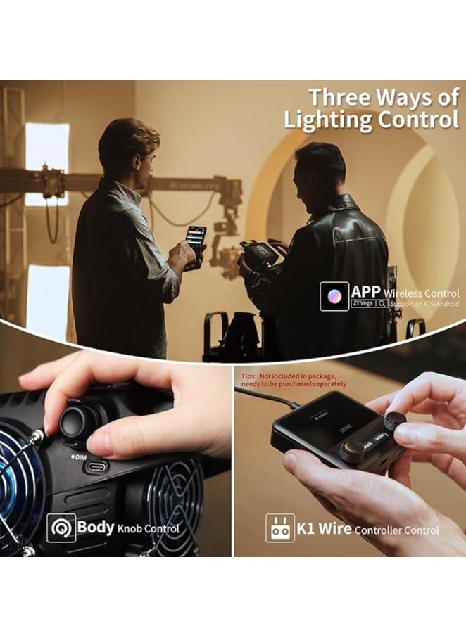 Zhiyun ZHIYUN Molus B200 200W Video Light, COB LED Video Light with Bowens Mount, Two-Tone Studio Light, 39900LUX/1M/2700K-6500K/ CRI ≥96/ TLCI ≥96/ APP Control, 13 Bright Effects  - Image 5