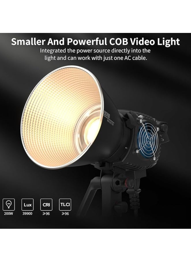 Zhiyun ZHIYUN Molus B200 200W Video Light, COB LED Video Light with Bowens Mount, Two-Tone Studio Light, 39900LUX/1M/2700K-6500K/ CRI ≥96/ TLCI ≥96/ APP Control, 13 Bright Effects  - Image 2