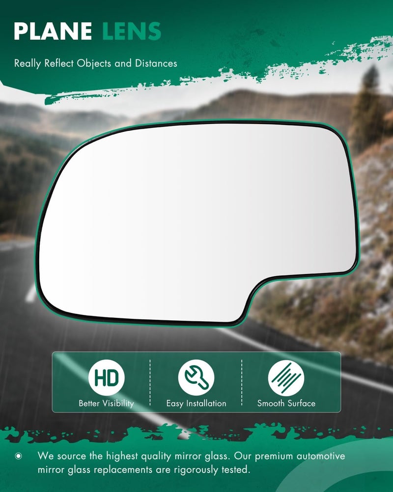 SCITOO Replacement Mirror Glass Driver Side Compatible with 1999-2006 for Chevy Silverado Pickup 2007 for Chevy Silverado Pickup 2000 for Chevy Suburban 2001-2006 for GMC Yukon XL for GMC Sierra Durability boost selected material - Image 5