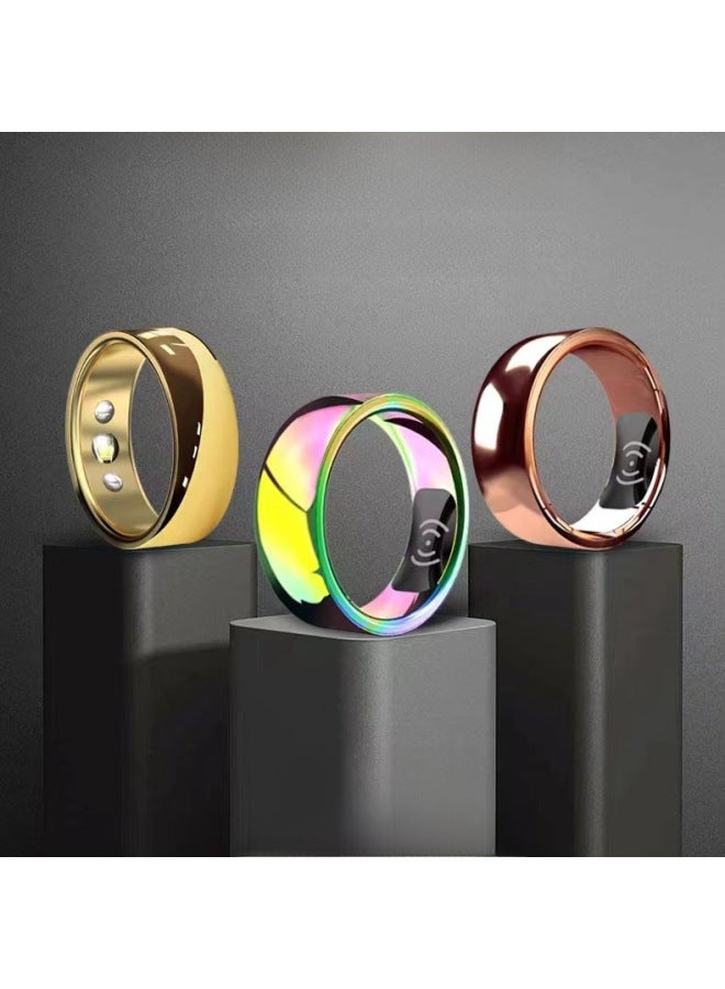 Smart Ring Glue Ring Bluetooth Heart Rate Oximeter Step Sleep Monitoring Sports Health Wireless Charging-Color:Gold 12 # - Image 4
