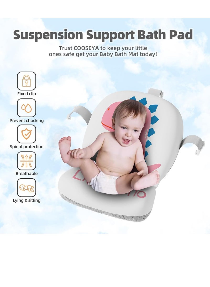 Baby Bathtub for Newborn, Foldable Baby Bath Tub with Thermometer  Soft Floating Cushion  Drain Hole, Portable Travel Infant Bath Tubs for Newborns to Toddler 0-36 Months Girl, Pink - Image 3