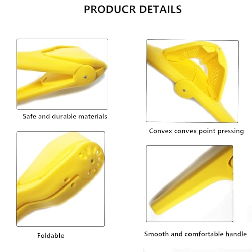 ZMD Lemon Squeezer Manual, Easy-Squeeze Ergonomic Hand Juicer Citrus Squeezer for Juice Extraction Manual Lemon Fluicer Lemon Juicer That Folds Flat for Space-Saving Storage, Yellow - Image 3