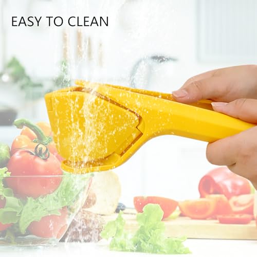 ZMD Lemon Squeezer Manual, Easy-Squeeze Ergonomic Hand Juicer Citrus Squeezer for Juice Extraction Manual Lemon Fluicer Lemon Juicer That Folds Flat for Space-Saving Storage, Yellow - Image 5
