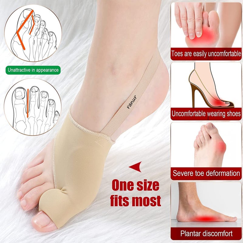 RANUR Unisex Bunion Corrector Washable Silicone Gel Pad Toe Separator with Relief Gel Pad Cushion, Toe Brace, Spacers, Fits with Shoe and Socks in Uk7 To Uk11(L) - Image 5