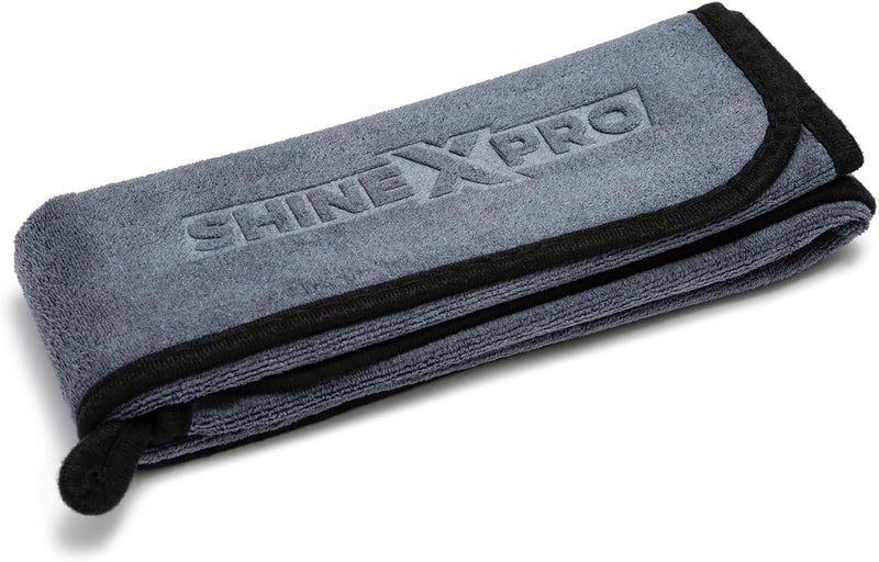 shinexpro Microfiber Car Cleaning Cloth - OG Soft 500 GSM Extra Large (35x75 CM) Microfiber Cloth for Car and Bike - Suede Edging for Scratchless Drying and Detailing (Pack of 2, Grey) - Image 1