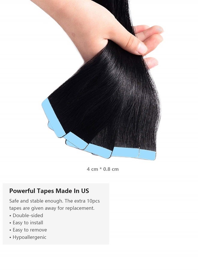 Rose bud ROSEBUD Tape in Hair Extensions REMY Human Hair, Secure Skin Weft Hair Extensions Seamless 40g/Pack 20Pcs 10 Inch - Image 4
