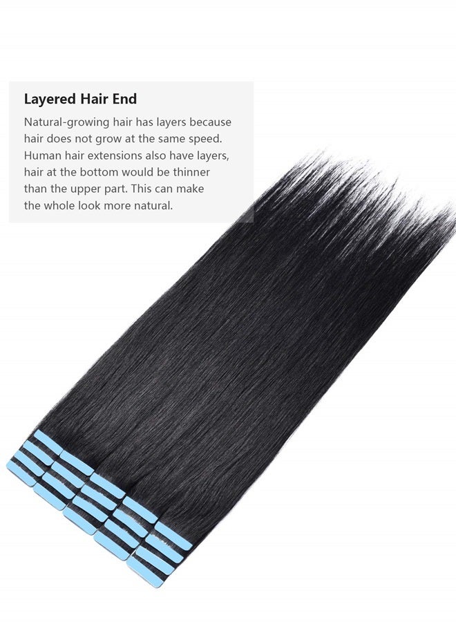 Rose bud ROSEBUD Tape in Hair Extensions REMY Human Hair, Secure Skin Weft Hair Extensions Seamless 40g/Pack 20Pcs 10 Inch - Image 3