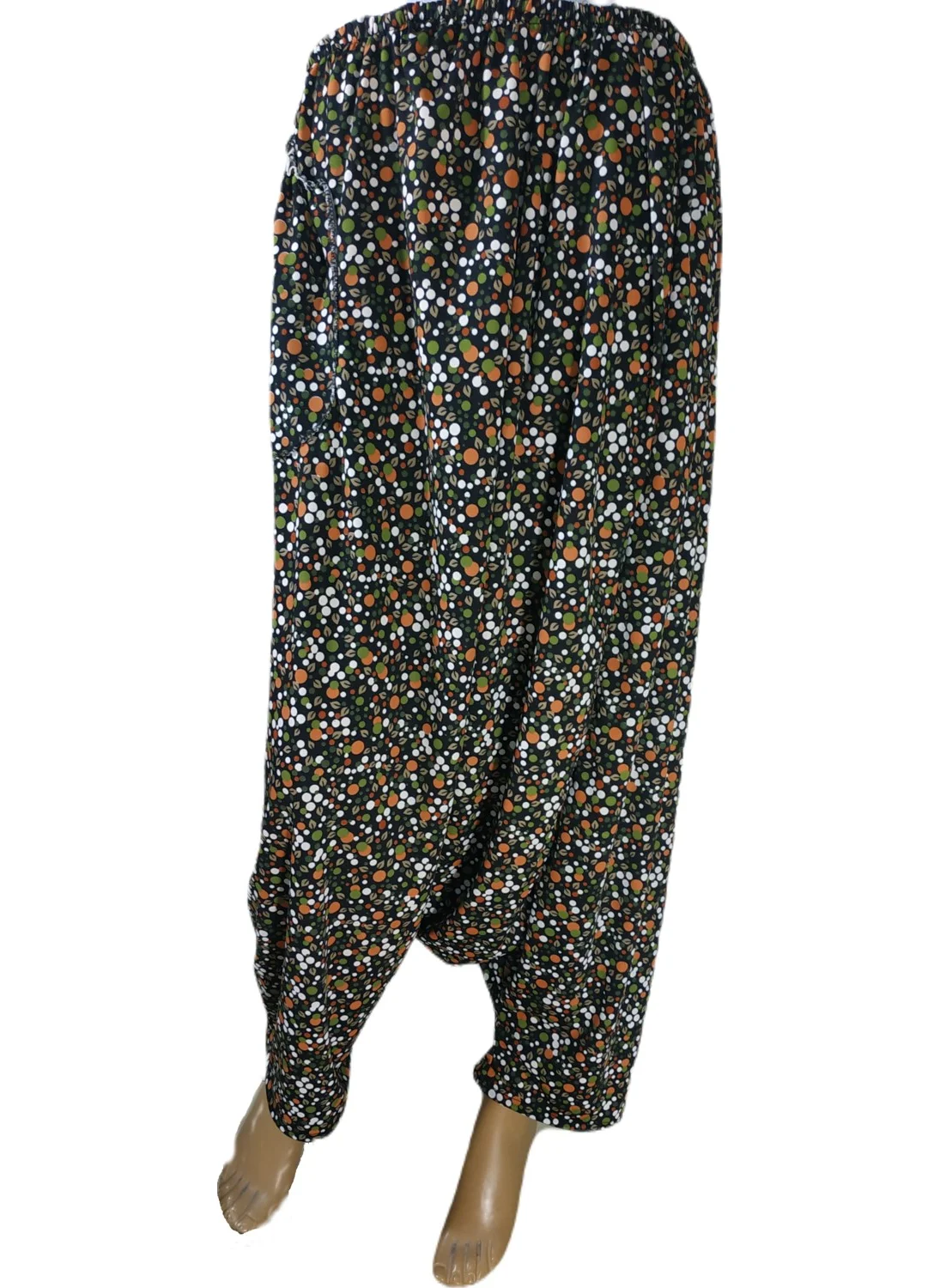 Kg Tekstil Local Patterned Women's Shalwar Jersey with Crotch Below