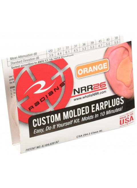 Radians Custom Molded Earplugs, Orange