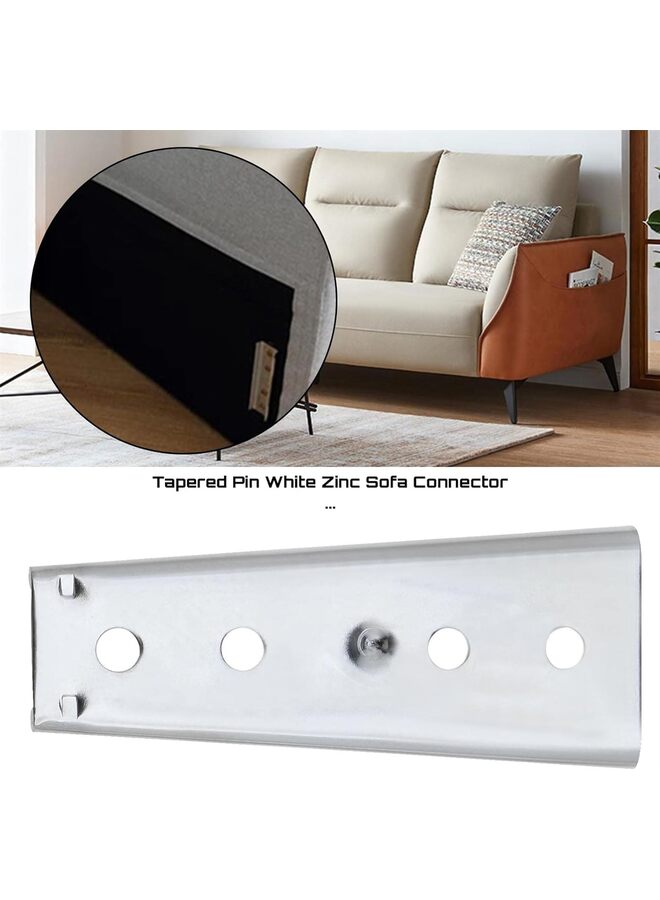 4 Pcs Headboard Panel Wall Fixing Brackets Heavy Duty Interlocking Hangers Furniture Connector Metal Sectional Sofa Interlocking Connector for Sofa Bed 4.7in - Image 2