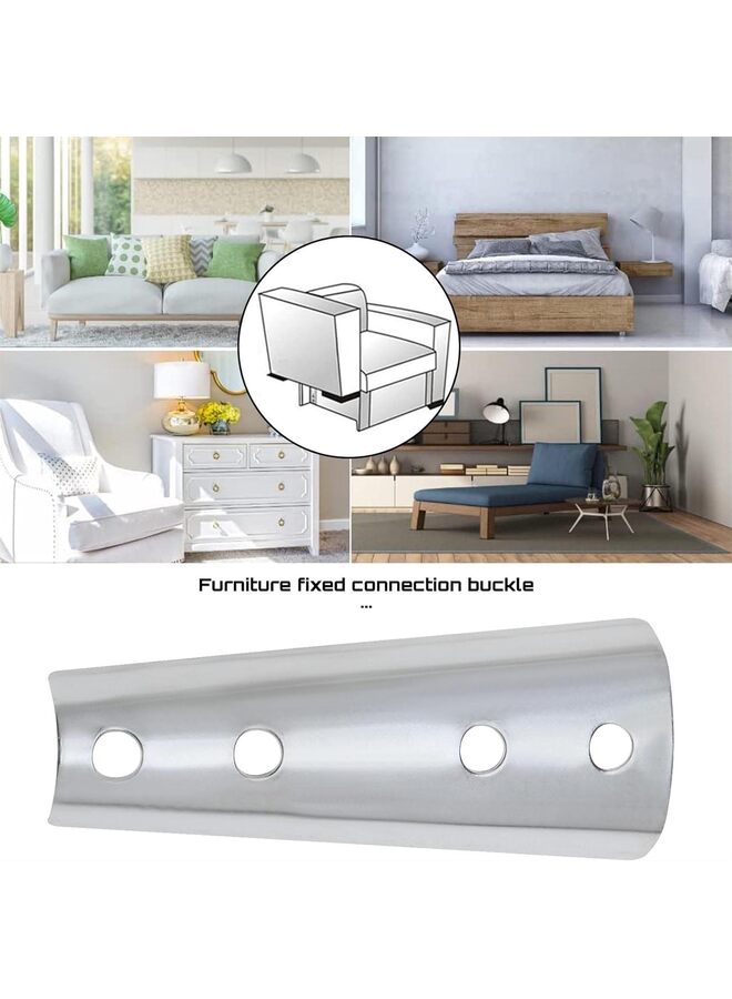 4 Pcs Headboard Panel Wall Fixing Brackets Heavy Duty Interlocking Hangers Furniture Connector Metal Sectional Sofa Interlocking Connector for Sofa Bed 4.7in - Image 3