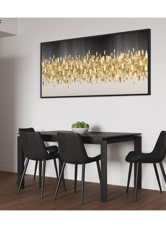 Gold Black White Canvas Framed Wall Art