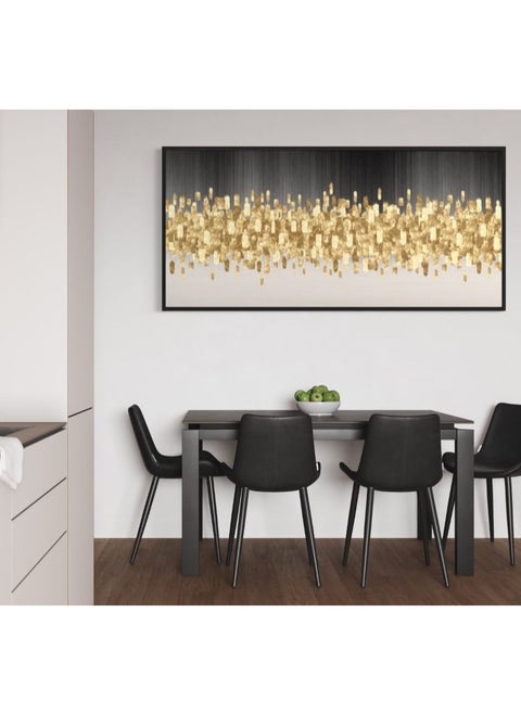 Gold Black White Canvas Framed Wall Art