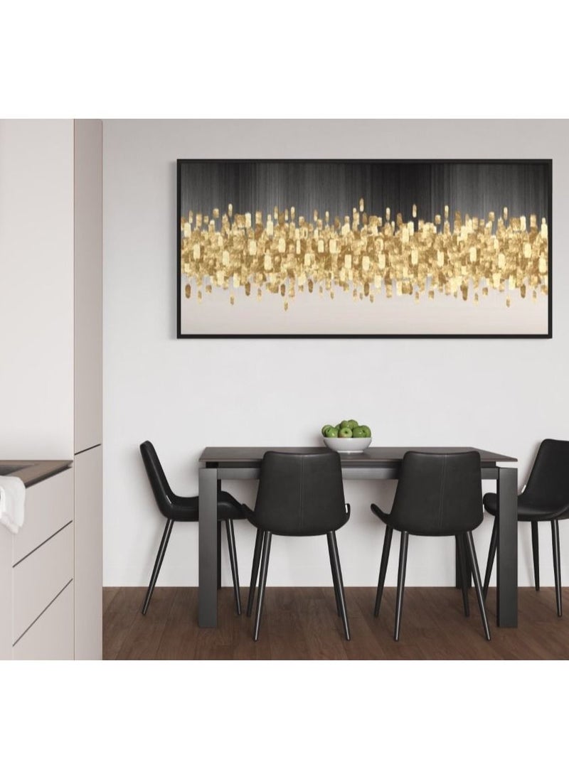 Gold Black White Canvas Framed Wall Art