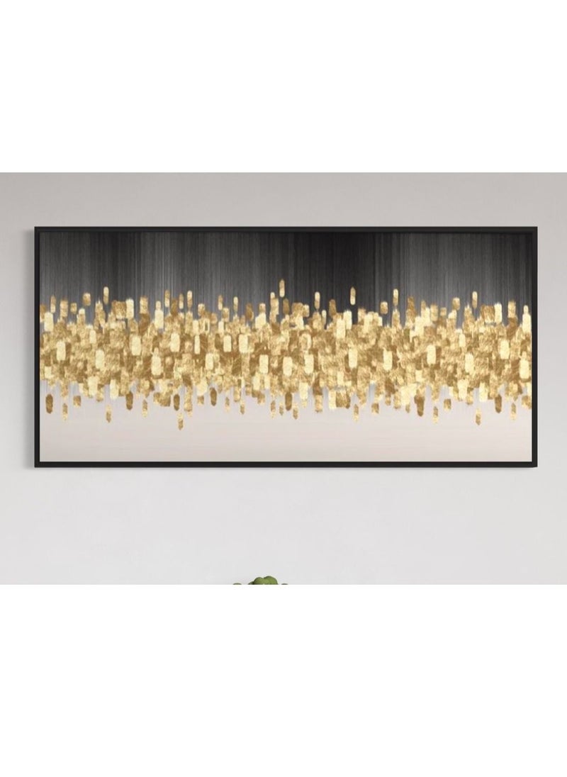 Gold Black White Canvas Framed Wall Art