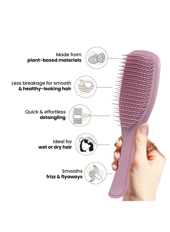 TANGLE TEEZER فرشاة تينجل تيزر النهائية المصنوعة من النباتات لفك تشابك الشعر، فرشاة للشعر الجاف والرطب، تقضي على العقد وتقلل من التكسر لجميع أنواع الشعر، بنفسجي ترابي - Image 4