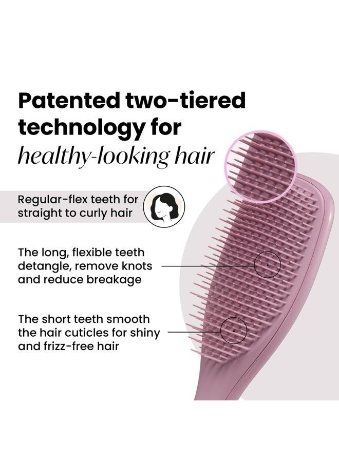 TANGLE TEEZER فرشاة تينجل تيزر النهائية المصنوعة من النباتات لفك تشابك الشعر، فرشاة للشعر الجاف والرطب، تقضي على العقد وتقلل من التكسر لجميع أنواع الشعر، بنفسجي ترابي - Image 2