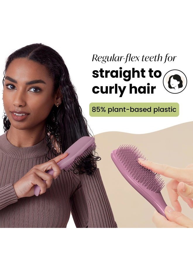 TANGLE TEEZER فرشاة تينجل تيزر النهائية المصنوعة من النباتات لفك تشابك الشعر، فرشاة للشعر الجاف والرطب، تقضي على العقد وتقلل من التكسر لجميع أنواع الشعر، بنفسجي ترابي - Image 3