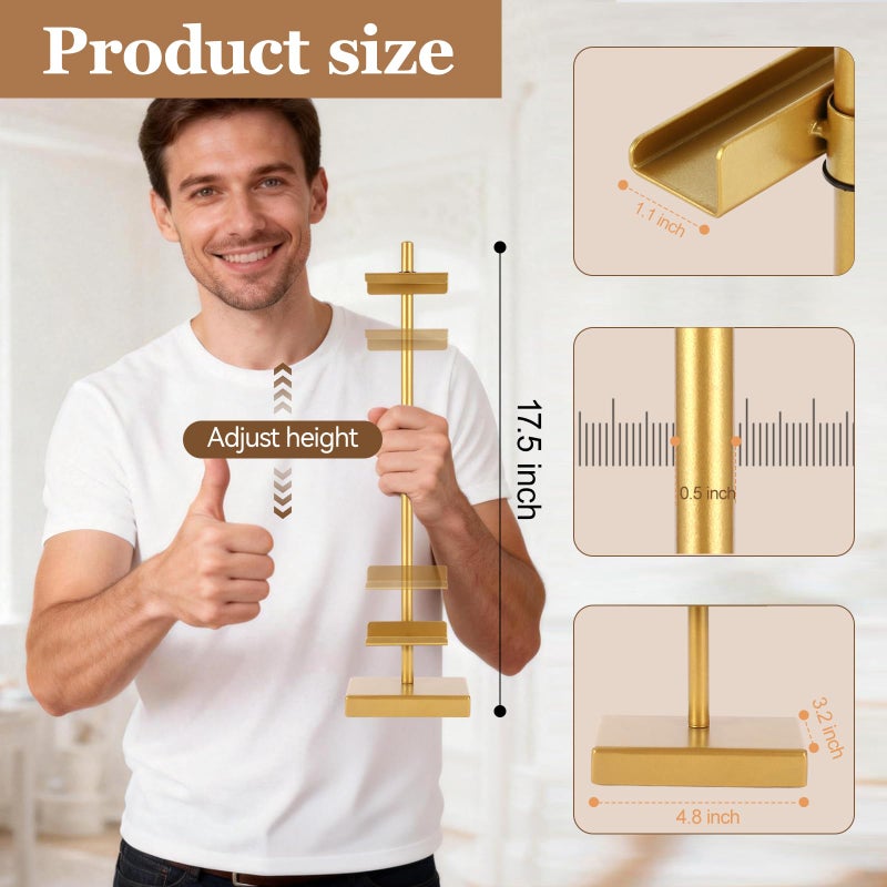 dakewang 1pcs Adjustable Tabletop Easel Stand for Picture Frames, Picture Easels for Display, Gold Easel, Picture Frame Stand, Adjustable Art Easel.(18inch,Gold) - Image 3