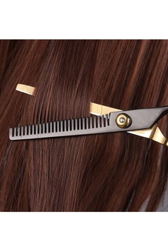 Y&D Hair Cutting Scissors Set, 8Pcs Professional Hairdressing Shears Kit, Stainless Steel Thinning Scissors, Comb, Clips, Black Set for Barber, Salon, Home, Kids Women Men  - Image 5