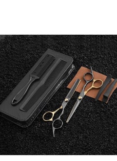 Y&D Hair Cutting Scissors Set, 8Pcs Professional Hairdressing Shears Kit, Stainless Steel Thinning Scissors, Comb, Clips, Black Set for Barber, Salon, Home, Kids Women Men  - Image 3