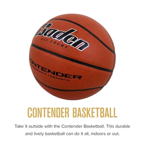 Baden Contender Indoor-Outdoor Basketball | Official Size 7, 29.5-Inch Men’s Basketball with Durable Composite Cover, Orange Color - Image 2