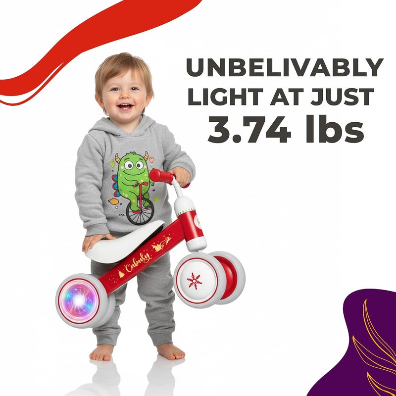 Cubuly Baby Balance Bike for Toddlers 1-2 | Christmas Exclusive Kids Balance Bike with Colorful Lighting Wheels | Limited Edition Baby Bike 1-2 Years | Perfect for Boys & Girls - Image 2