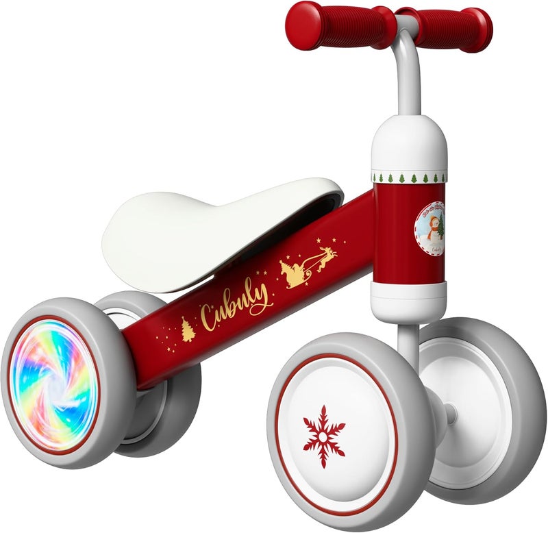 Cubuly Baby Balance Bike for Toddlers 1-2 | Christmas Exclusive Kids Balance Bike with Colorful Lighting Wheels | Limited Edition Baby Bike 1-2 Years | Perfect for Boys & Girls - Image 1