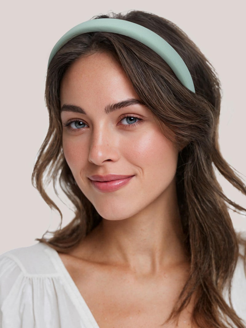 Sunolga 7 Pack Green Headbands for Women Girls Non Slip Floral Padded Hairbands Cute Pearl Head bands Wide Headbands Trendy Hair Accessories - Image 4