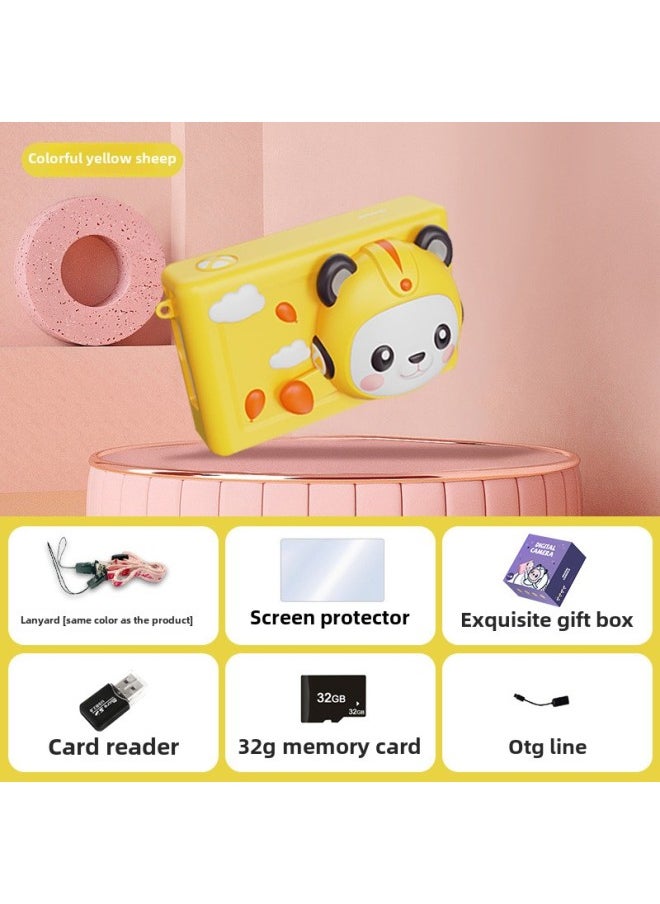 Generic CCD Mini Children's Digital Camera 8x Zoom Cute Multi-function Photo 4800W HD Camera SLR-Body Color: +  + Card Reader + Otg Cable + Lanyard + Screen Protector  - Image 1