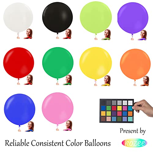 kozee 20 pieces 24 inch Large Primary color Balloons Giant Assorted Colors Latex Balloon Jumbo Balloons for Birthday Wedding Party anniversary Festival Event Carnival Decorations - Image 5