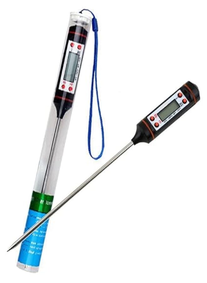 Sakrai Digital Multi-Functional Instant Read Cooking Thermometer - With Auto Turn Off Function, Best for All Food, Liquid, Grill, BBQ, Candy (Black/White)