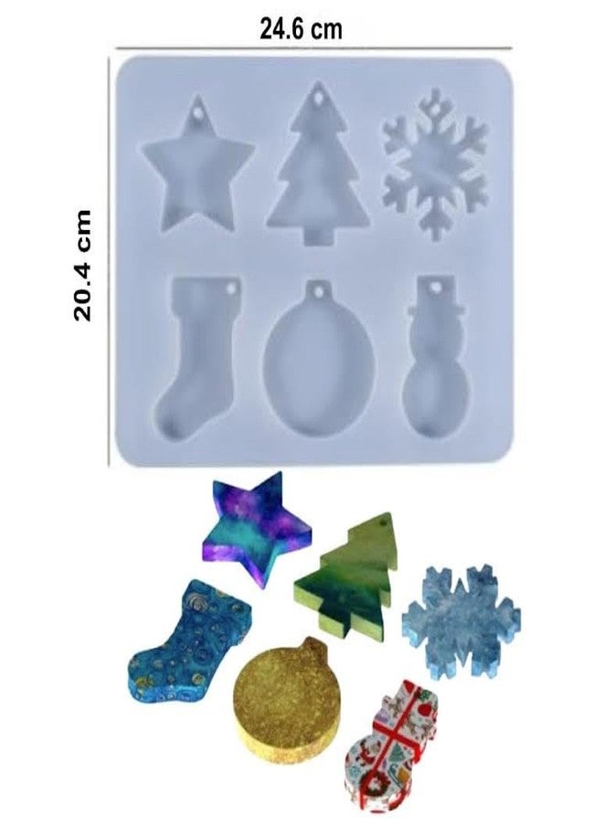 Eoast� Chritmas THEAM Resin Silicone Molds,Chocolate Moulds 6 Cavity Silicone for DIY Gummies, Candy, Jelly, Cookies XRIMAS Crop OR Chritmas Decoration Ornaments Silicone Mould. - Image 2