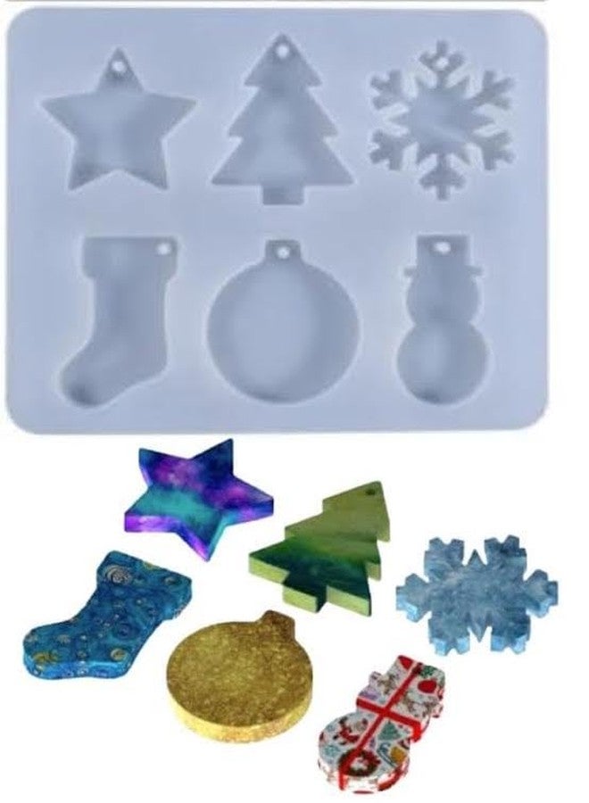 Eoast� Chritmas THEAM Resin Silicone Molds,Chocolate Moulds 6 Cavity Silicone for DIY Gummies, Candy, Jelly, Cookies XRIMAS Crop OR Chritmas Decoration Ornaments Silicone Mould. - Image 1
