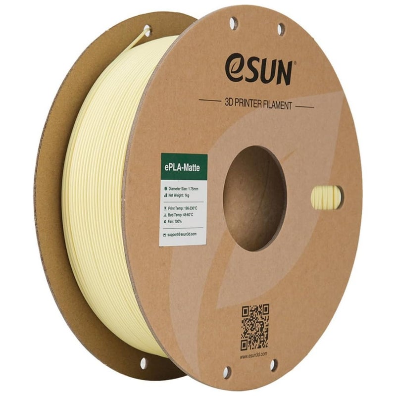 3idea e-Sun ePLA Matte 3D Printing Filament Almond Yellow,1.75mm, Net Weight-1kg - Image 1
