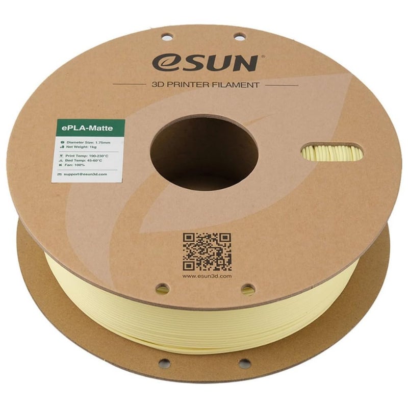 3idea e-Sun ePLA Matte 3D Printing Filament Almond Yellow,1.75mm, Net Weight-1kg - Image 3
