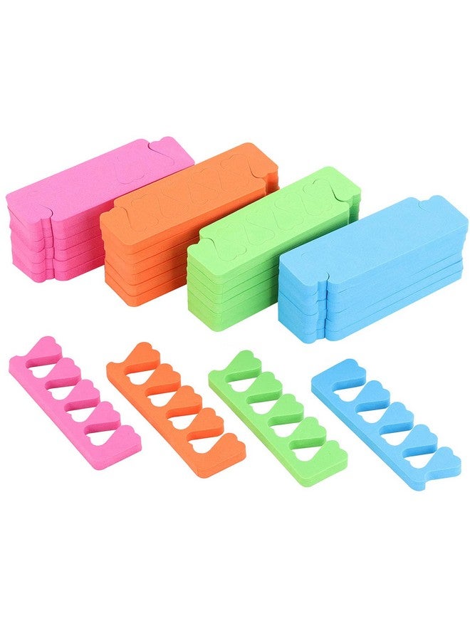 تيك بيوتي مجموعة باديكير مكونة من 48 قطعة من إسفنجات فصل أصابع القدم لطلاء الأظافر - مجموعة أدوات طلاء وتلميع الأظافر الفاخرة، 4 ألوان رائعة - Image 1