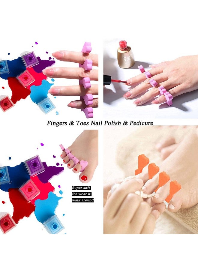تيك بيوتي مجموعة باديكير مكونة من 48 قطعة من إسفنجات فصل أصابع القدم لطلاء الأظافر - مجموعة أدوات طلاء وتلميع الأظافر الفاخرة، 4 ألوان رائعة - Image 5